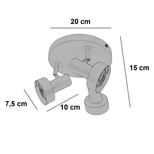 Freelight spot Lunata - 3 lichts - 20  x 15   cm - beige