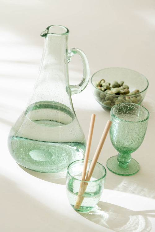 J-Line karaf - glas - transparant/groen - vtwonen shop