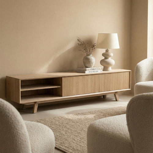 DÉJA Living Tv-meubel Melide - Naturel Eiken - 200x40x45cm