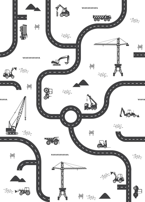 ESTAhome fotobehang voertuigen zwart wit - 200 x 279 cm - 159057 - vtwonen shop