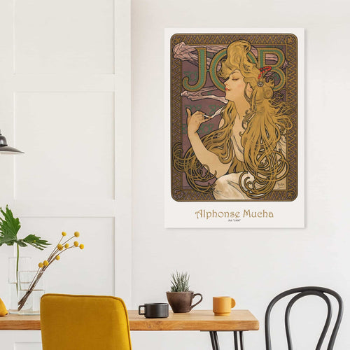 Artfulprints Poster met Lijst Alphonse Mucha - Job   - 50x70 cm - Bruin