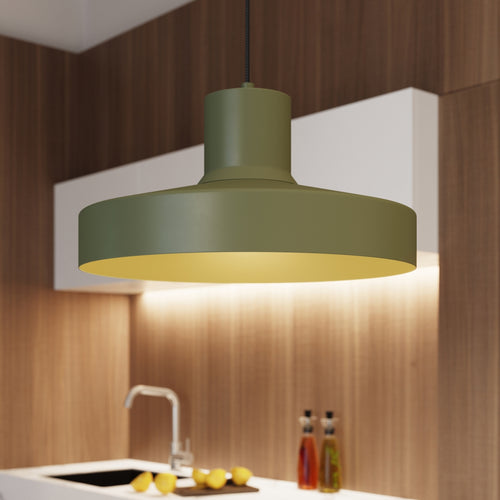 Sollux Lighting Hanglamp BILO olijfgroen - 35x35x120cm