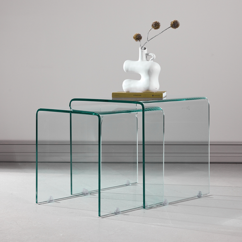 Nest living Cornelis Glazen Bijzettafels  - Set Van 2