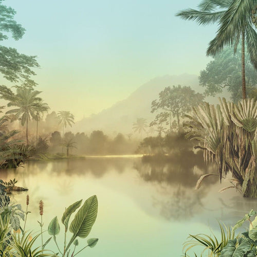 Sanders & Sanders fotobehang tropisch meer groen - 400 x 270 cm - 611860