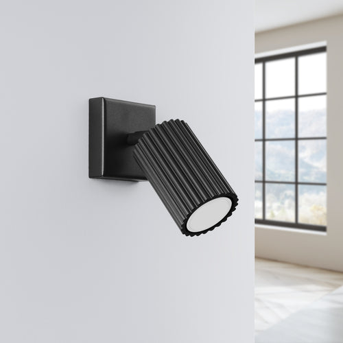 Sollux Lighting Wandlamp KARBON zwart - 8x16x8cm