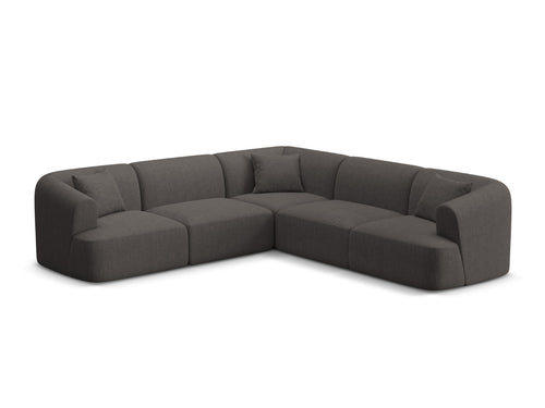 Cosmopolitan Design Symmetrische modulaire hoekbank Campi 6-zits, structurele stof grijs - 255x255x70cm