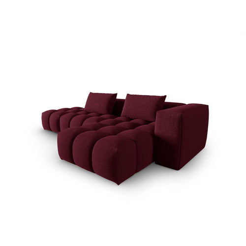 Cosmopolitan Design - Modulaire hoekbank rechts Verona 4-zits, structurele stof bordeaux - 145x265x70cm