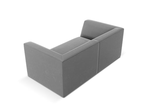 Micadoni Bank Ruby 2-zits, flueel, grijs - 93x174x69cm
