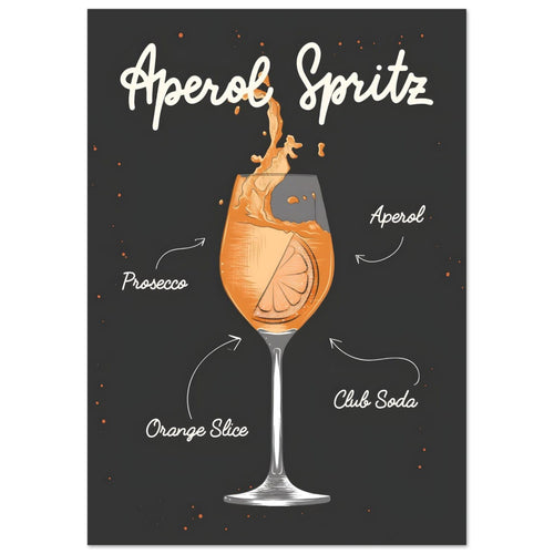 Artfulprints  Aperol Spritz cocktail I – Illustratie   poster A4 21x29.7 cm - vtwonen shop