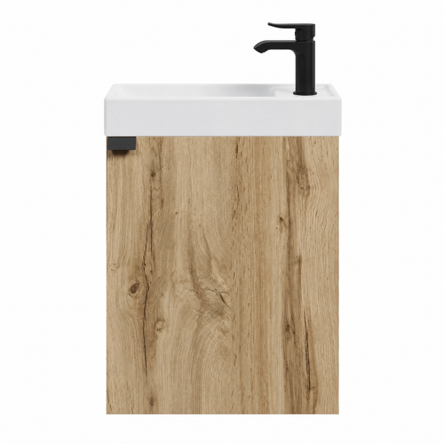 Badplaats Toiletmeubel Keno 50 x 23 cm – Eiken – Fonteinmeubel met Wastafel