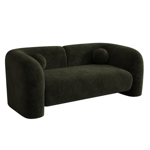 Sia Home - Sofa NOLA - fluweel met patroon khaki 168cm