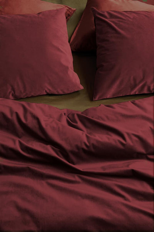 At Home by Beddinghouse Tender dekbedovertrek - Lits-Jumeaux - 240x200/220 cm - Donker Rood