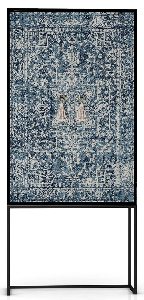 Kast dressoir met 2 deuren van MDF met Blauwe vintage tapijt patroon - vtwonen shop