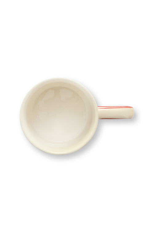 vtwonen - Mokken - Strepen - Rood - Keramiek - 350ml - Set van 4