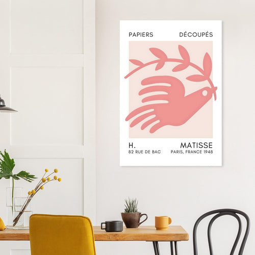 Artfulprints Poster Matisse - Peace dove taupe   - 50x70 cm - Taupe