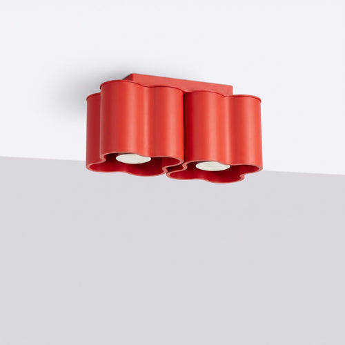 Sollux Lighting Plafondlamp OVIO 2 rood GU10 - 24,5x12x12cm