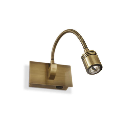 Ideal Lux Dynamo - LED 1 Light Indoor Verstelbare Wandlamp Leeslamp Antiek Messing