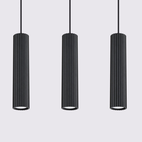 Sollux Lighting Hanglamp KARBON 3L zwart - 45x6,5x98cm
