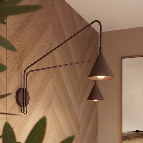 Sollux Lighting Wandlamp NOX 2 bruin met schakelaar - 150x80x30cm
