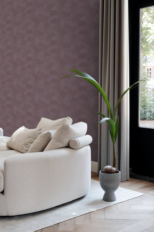 Origin Wallcoverings behang grafisch 3D motief mauve paars - 50 x 900 cm - 348061
