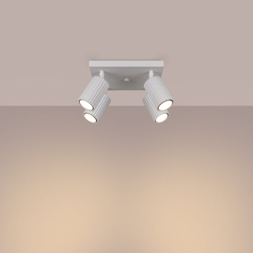 Sollux Lighting Plafondlamp KARBON 4 wit - 25x25x16,5cm