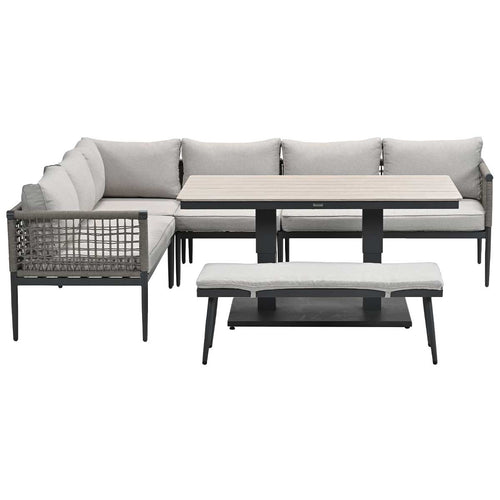 Garden Impressions lounge dining set Burela - Brugge - taupe - links - 6-delig - vtwonen shop