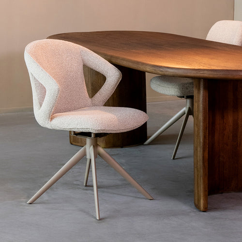 LABEL51 Eetkamerstoel Zurich - Naturel Bouclé