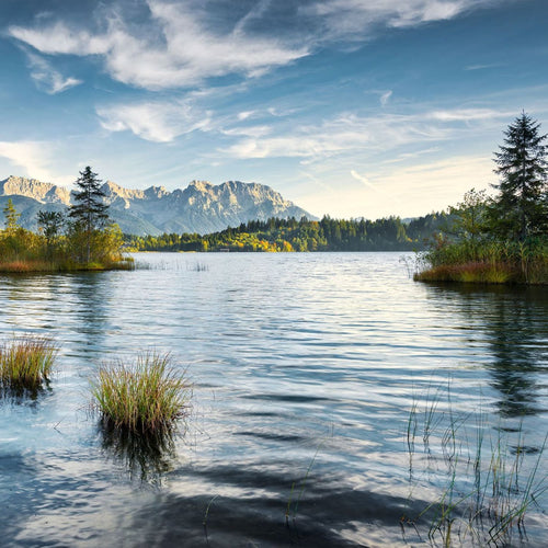 Sanders & Sanders fotobehang landschap met water blauw en groen - 300 x 280 cm - 612589