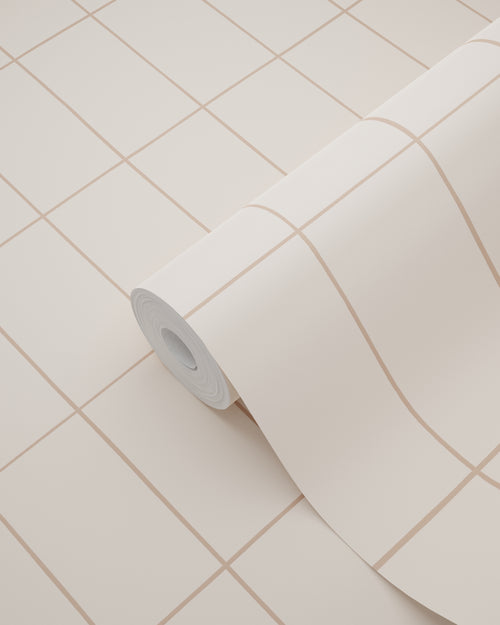 ESTAhome behang kleine tegeltjes beige en terracotta - 50 x 900 cm - 131788
