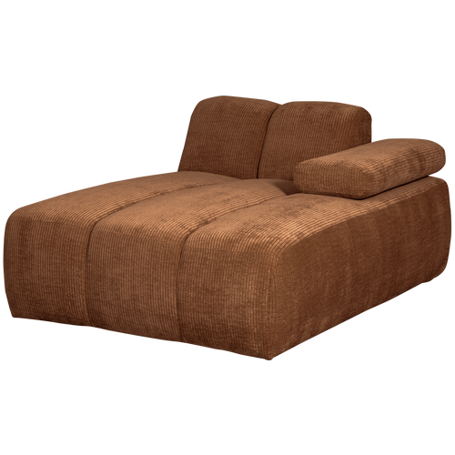 WOOOD chaise longue element rechts Mojo - Ribstof - Roest Bruin - vtwonen shop