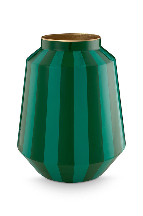 Pip Studio - Love Birds Stripes Green - Metalen Vaas - 24x29cm
