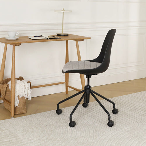 Nolon Nout-Liv Bureaustoel Zwart - Lichtgrijs Kussen - Zwart Onderstel - vtwonen shop