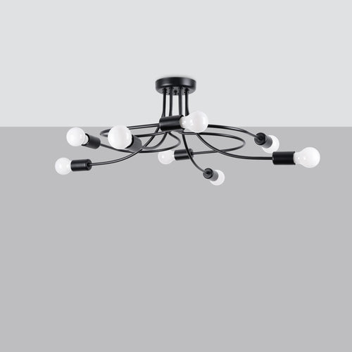 Sollux Lighting Kroonluchter LEVAR 8 zwart - 58x58x28cm
