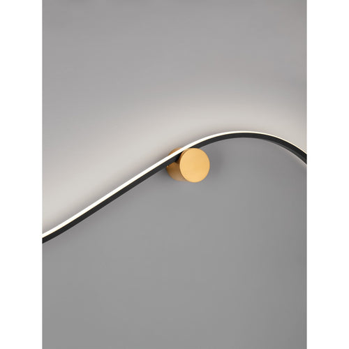 Nova Luce KIMA Geïntegreerde LED-wandlamp Sandy Black, gouden LED 20W 1452lm 3000K