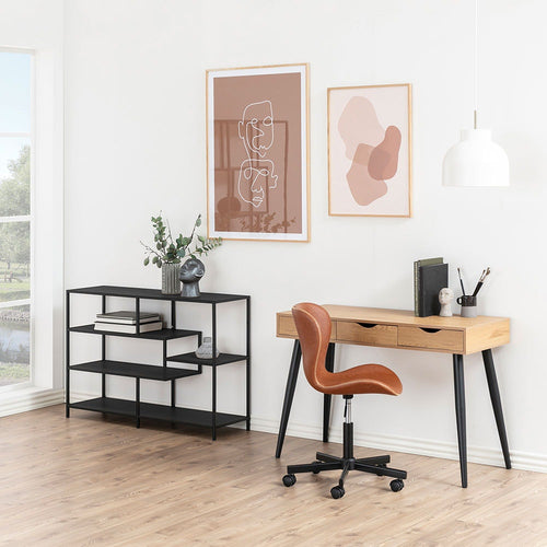 Lisomme Vic Open Kast van Metaal & Hout - B 114 cm - Zwart - vtwonen shop