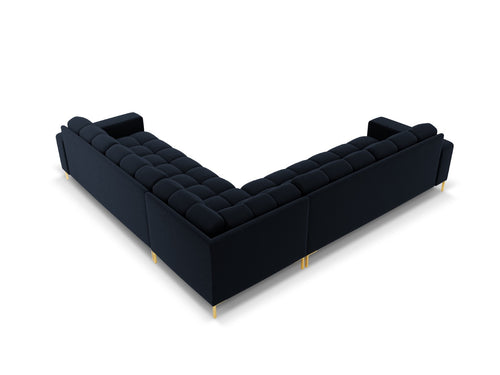 Cosmopolitan Design Symmetrische hoekbank Bali 6-zits, flueel, donkerblauw - 256x256x75cm