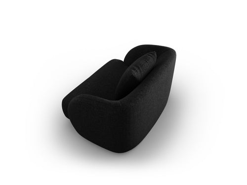 Cosmopolitan Design Fauteuil Tulum chenille, zwart - 90x103x70cm