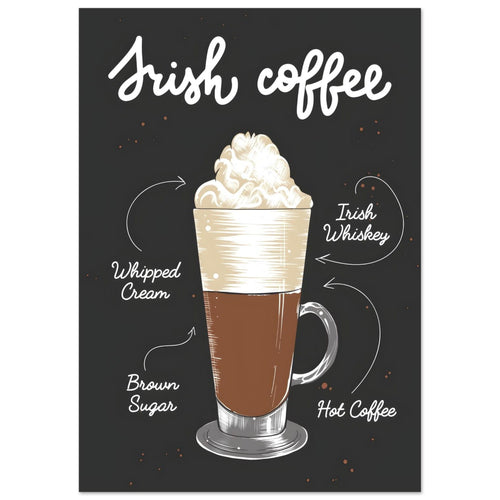 Artfulprints  Irish Coffee – Illustratie   poster A4 21x29.7 cm - vtwonen shop
