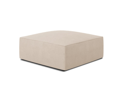 Micadoni Poef Ruby structurele stof, beige - 93x93x40cm
