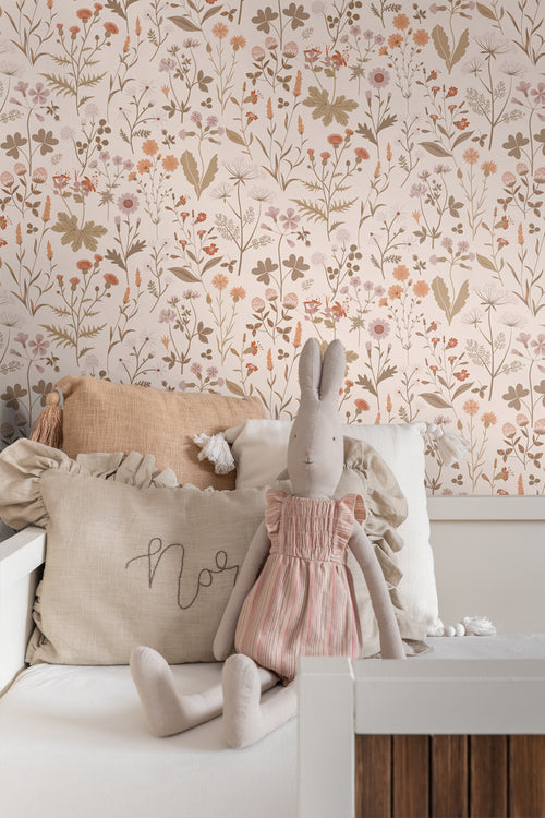 ESTAhome behang veldbloemen beige - 53 cm x 10.05 m - 139596