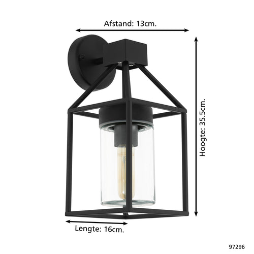 EGLO wandlamp buiten Trecate - e27 - 35,5 cm - zwart