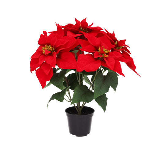 Maxifleur Kerstster Poinsettia kunstplant 40cm in kweekpot