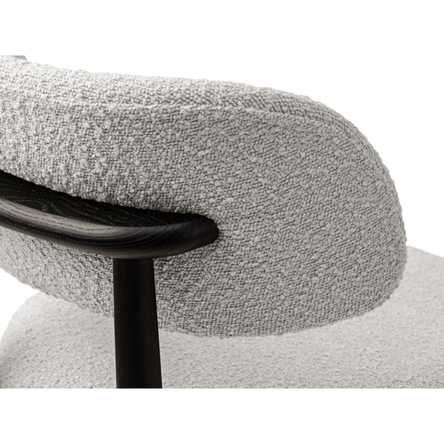 Set van 2 stoelen met gesp Evan boucle lichtgrijs - 51x49.5x77cm