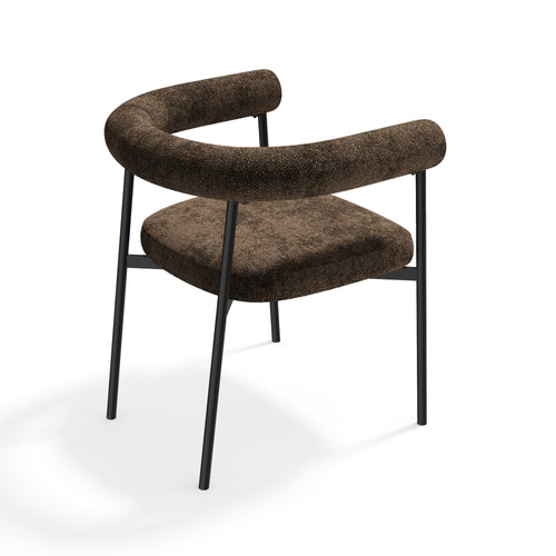 Premium Interiors - Set van 2 stoelen LOU - getextureerd fluweel espresso-bruin 64cm