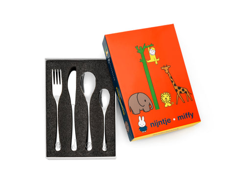 Zilverstad - Kindercouvert Nijntje dierentuin - 4 delig - RVS - vtwonen shop