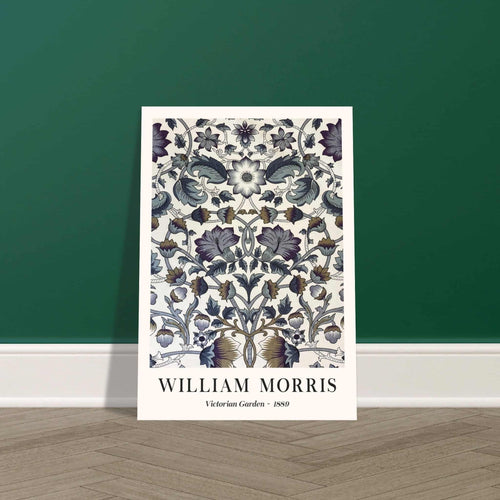 Artfulprints Poster met Lijst William Morris - Victorian garden 1889   - 30x40 cm - Grijs