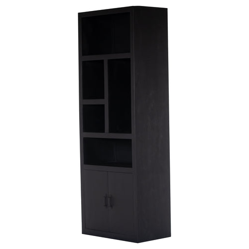 Giga Meubel Wandkast Xander Klein - Zwart Mangohout - 80x45x220cm - vtwonen shop