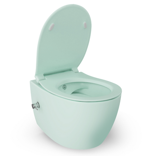 Isvea Wc Toilet Badkamer Hangend Bidet Mint Groen Inclusief Softclose Toiletbril - vtwonen shop