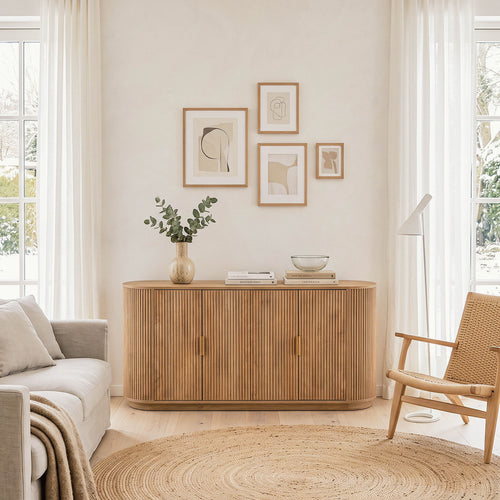 Calicosy - Dressoir ACHILLE - licht hout 160x40x76 cm