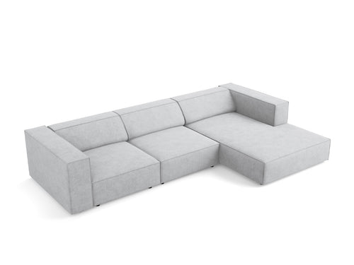 Cosmopolitan Design rechter hoekbank Arendal 4-zits, chenille met ribbeleffect, lichtgrijs - 166x284x70cm